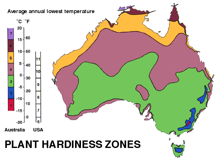 Plant Hardiness Zone Map For Australia