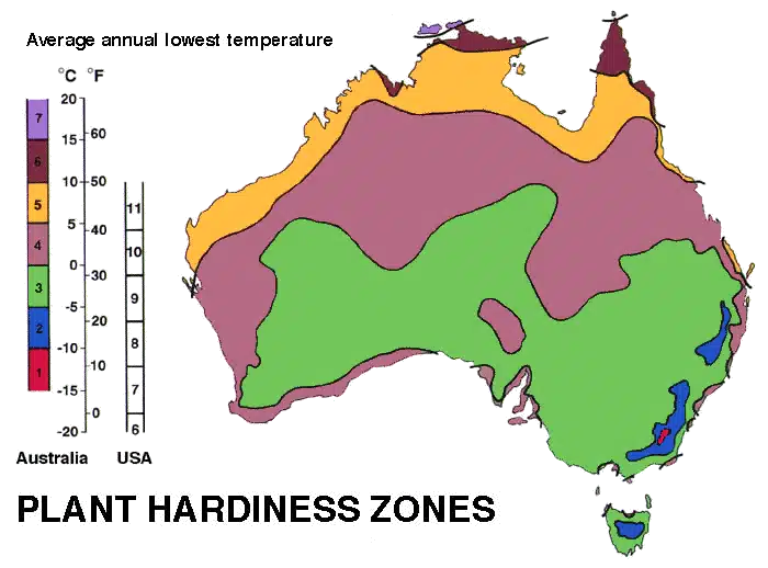 Plant Hardiness Zone Map For Australia