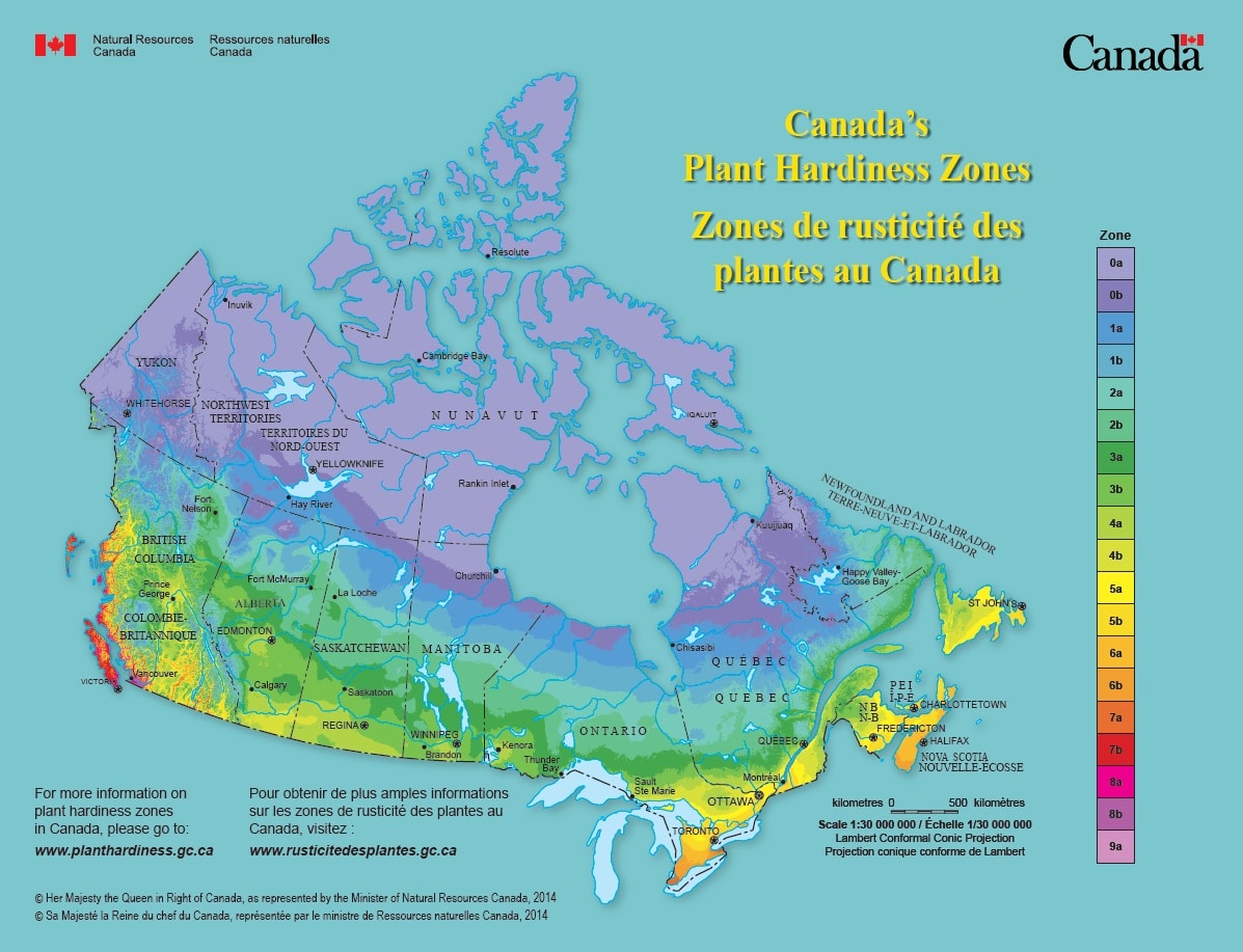 Plant Hardiness Zone Map For Canada